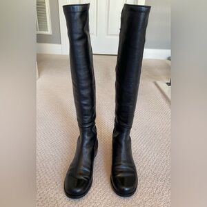 Stuart Weitzman 5050 Boot Black Nappa Leather Size 5M